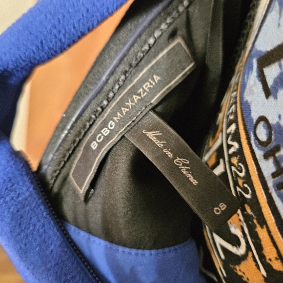 BCBGMaxazria Women's Size 8 Viviane Blue Beaded Collar Halter Evening Dress/Gown - Picture 9 of 11